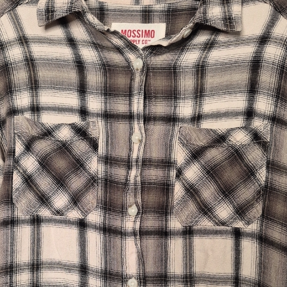 Mossimo Supply Co. Black and White Checkered Shirt - Picture 2 of 7